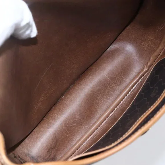 Christian Dior Honeycomb Canvas Shoulder Bag PVC Leather Black Auth BA6822 - Picture 11 of 16